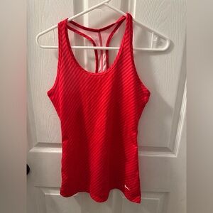 Nike Red and White Dri-FIT Top